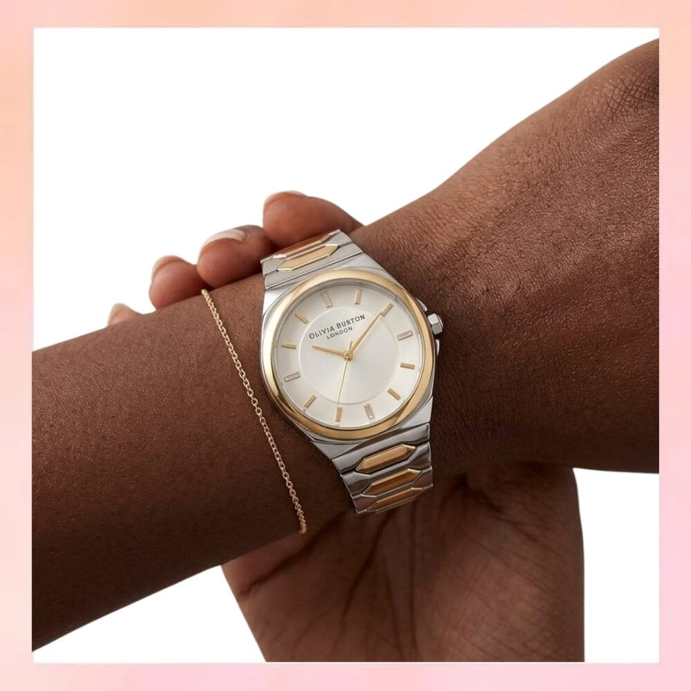 Olivia Burton Classic Silver & Gold Two-Tone Link Bracelet Watch